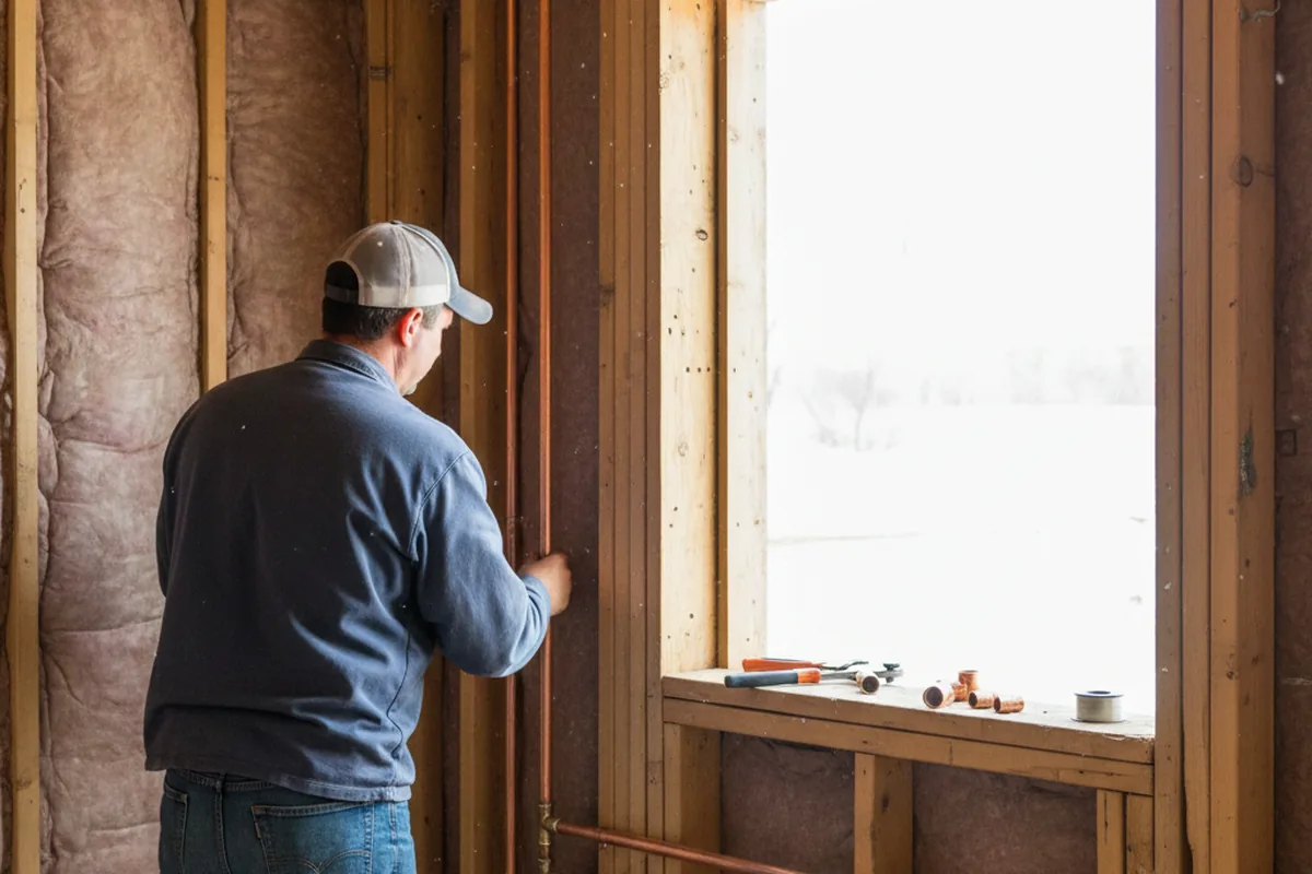 Licensed plumber running new copper supply lines in a Trussville home